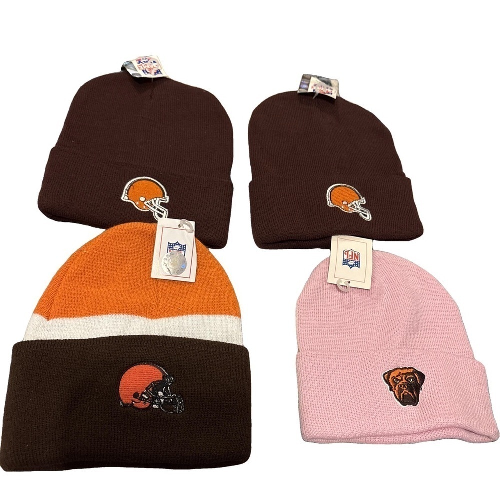 4 nwt Cleveland Browns beanies his & hers